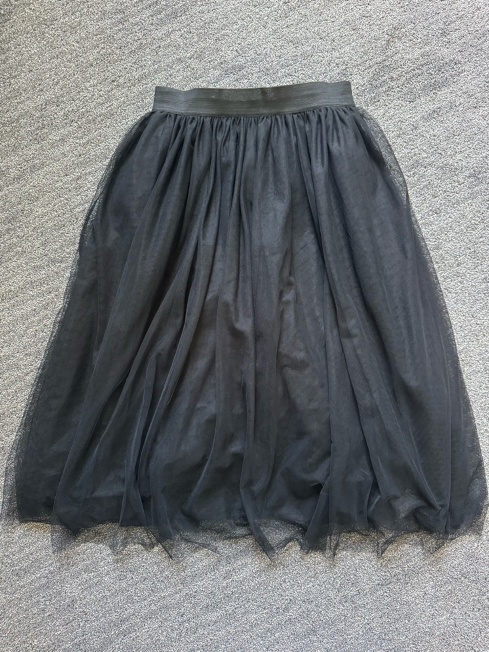 Halogen Black Tulle Midi Skirt Layered A-Line Silhouette Size Medium Balletcore